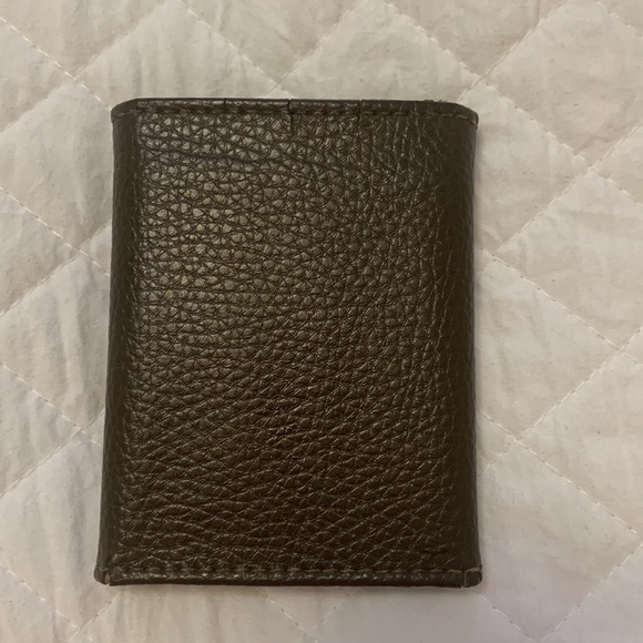 John DEERE brown leather wallet tri-fold five card slots two bill slots OS - Picture 2 of 12